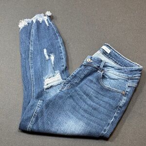 KanCan Frayed Hem Distressed Blue Jeans